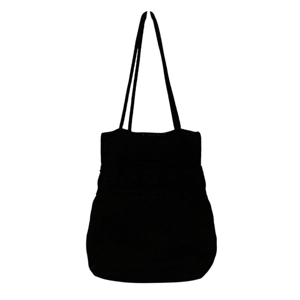 Black Crochet Shoulder Bag / Hobo Bag, Tote, Boho, Beachy